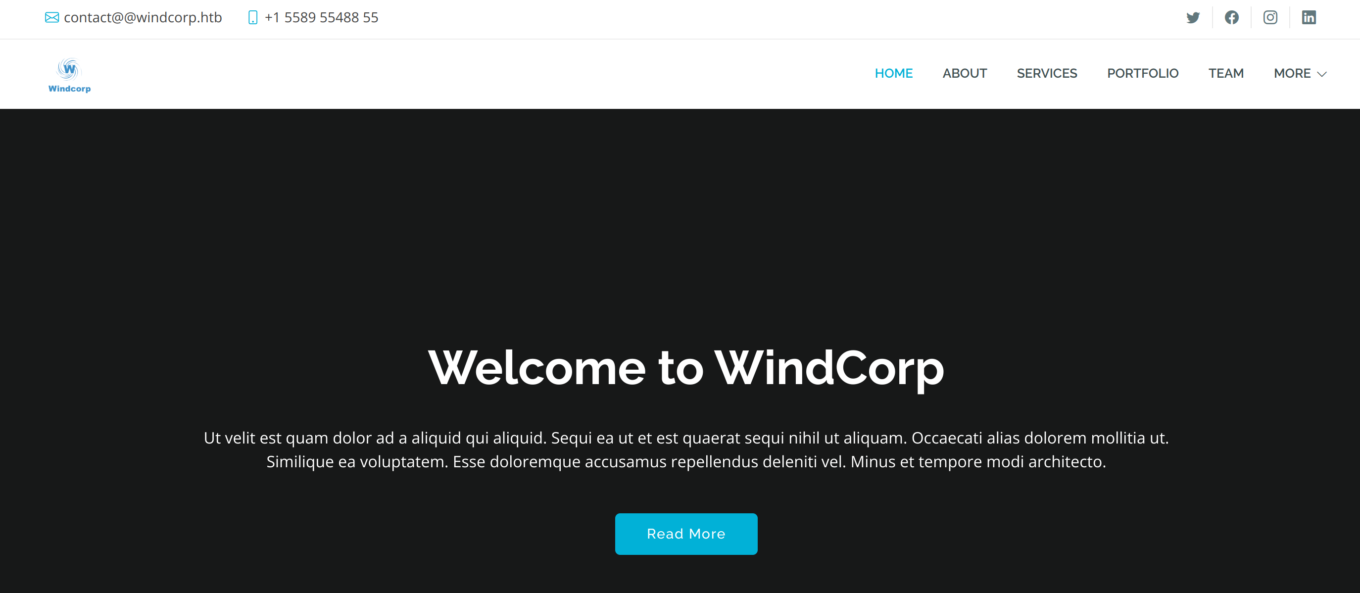 Главная страница сайта windcorp.htb