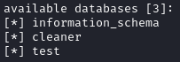 Получение имен баз данных с помощью sqlmap
