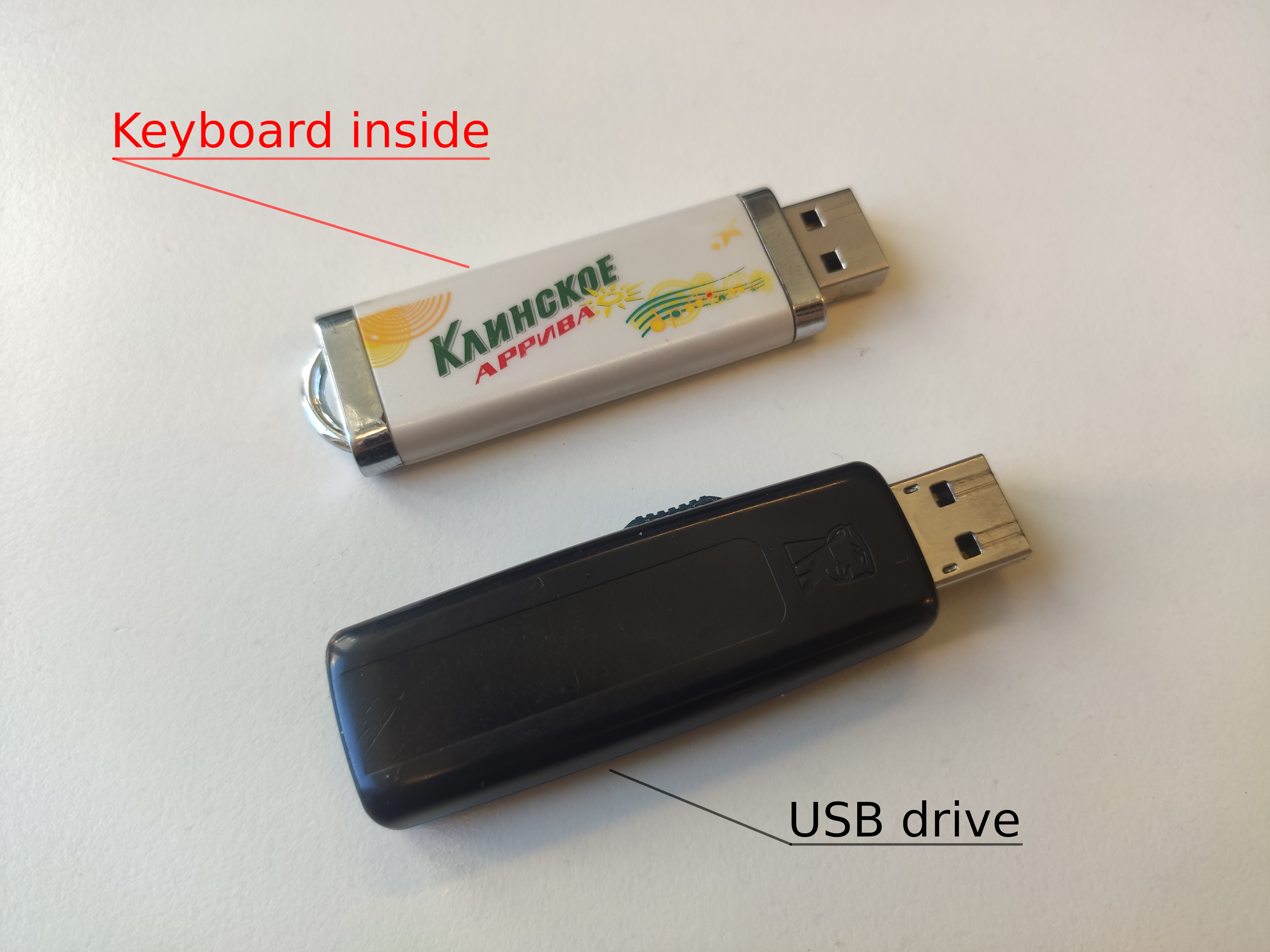 A keyboard and a flash drive: find a difference