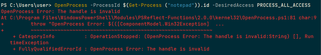 Error opening a process with damaged OBJECT_HEADER.TypeIndex