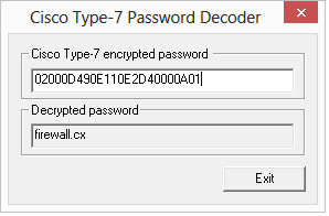 Декодируемый пароль типа 7 в Cain&Abel