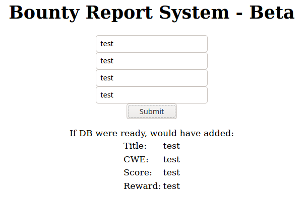 Форма Bounty Report System