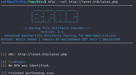 Поиск бэкапов файла sator.php с помощью bfac